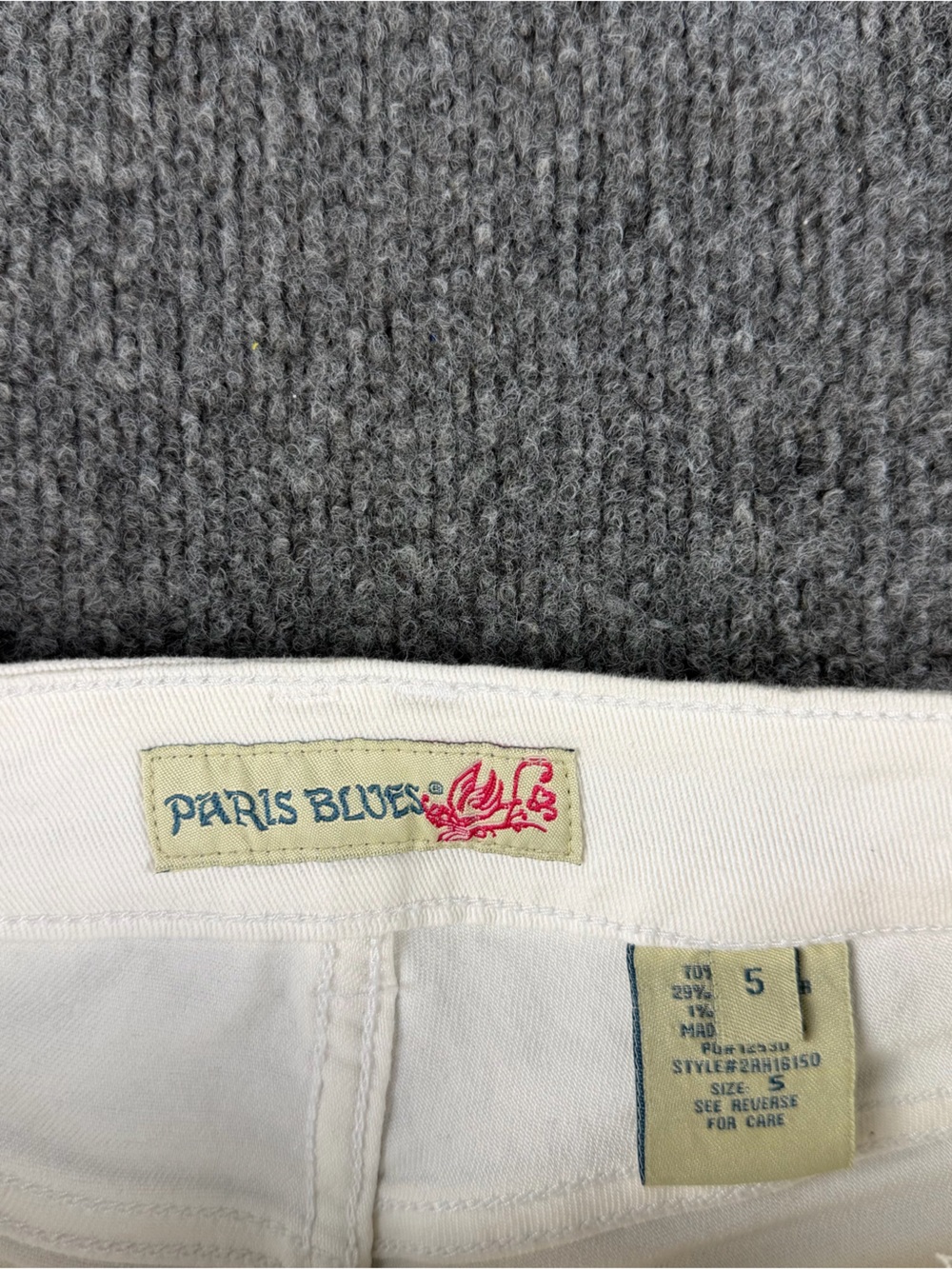 Paris Blues Cut Off Jean Shorts Womens Size 5 30W White Short Shorts Booty Short - Picture 4 of 9